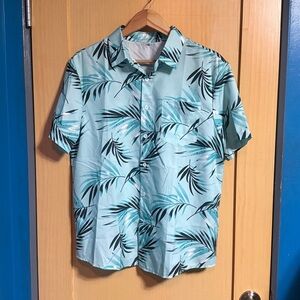 Tropical Leaf Print Men's Shirt